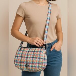 🩵 Vera Bradley Quilted Turnlock Saddle Bag NWOT